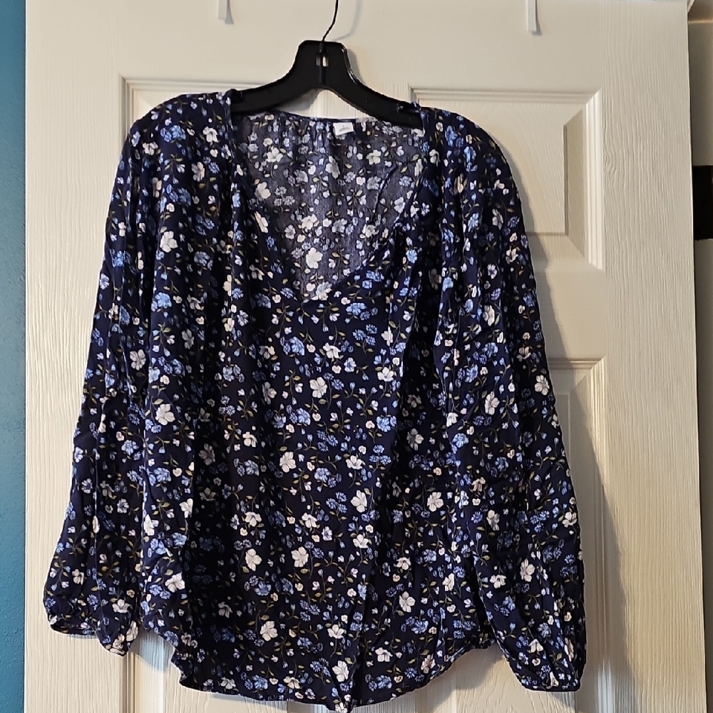 Floral Blue Women's Top